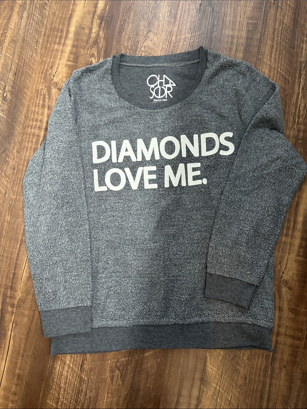 Chaser Grey 'DIAMONDS LOVE ME.' Graphic Sweatshirt